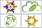 Eco leaf collection logos