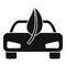 Eco leaf electric car icon, simple style