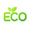 Eco with leaf icon, Ecology green energy, Eco friendly, Saving environment, Organic natural concept, Vector illustration.