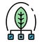 Eco leaf smart grow icon color outline vector