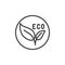 Eco leaves label line icon