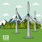 Eco lifestyle turbine wind energy renewable landscape image