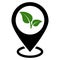 Eco location green map pin with leaf tree