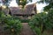 Eco lodge built from bamboo in the jungle