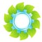 Eco logo - blue cogwheel