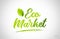 eco market green leaf word on white background
