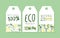 Eco Natural Tags Set, Green Eco Friendly Labels Vector Illustration