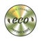 Eco organic holographic sticker, mark. Round hologram realistic stamp. Vector eco mark for natural product promotion