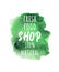 Eco, organic labels shop. Green abstract hand drawn watercolor background. Natural, organic food, bio, eco design
