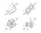 Eco organic, Peanut and Moon stars icons set. Gluten free sign. Bio ingredients, Vegetarian nut, Night. Vector