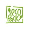 Eco pack handwritten sign of eco friendly, natural and organic labels for print packaging biodegradable, compostable