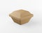 Eco packaging square box kraft paper mockup on white background. Cardboard brown container eco friendly recycled material for