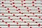 Eco paper recyclable straws pattern. Red stars design. Closeup of disposal assortment