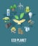 Eco planet flat style design concept with ecology