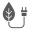 Eco power glyph icon, ecology and energy