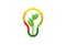 Eco Power Lamp Leaf Logo Design