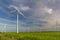 Eco power. Wind turbine field in Poland