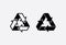 Eco recycle icons set. Vector. Arrow triangle.