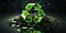 Eco recycling logo. Caring for nature. Generative AI