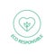 Eco responsible line icon. Slow fashion. Fabric badge. Quality certificate tag. Biodegradable symbol. Sustainable