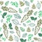 Eco seamless hand drawn pattern. Bio food, organic