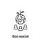 Eco social, Earth, people icon. Element of pollution problems icon. Thin line icon for website design and development, app