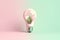 eco style lightbulb, concept of Minimalistic design, created with Generative AI technology