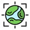 Eco target earth icon color outline vector