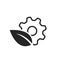 Eco technology line icon. mechanical gear and leaf. eco friendly, environmental and industry symbol