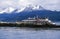 Eco-Tourism Boat and Southern Sea Lions near Beagle Channel and Bridges Islands, Ushuaia, Southern Argentina