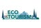 Eco tourism and eco traveling typographic header concept.