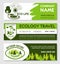 Eco tourism and green travel banner template set