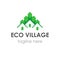 Eco village logo in polygonal ethnic style