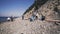 Eco volunteers.Teamwork cleaning plastic on the beach