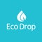 Eco Water Drop Droplet Leaf Splash Logo