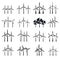 Eco wind turbine icons set, simple style