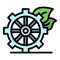 Eco wood wheel icon color outline vector