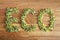 Eco word made of organic sprouts