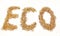 Eco word of sawdust isolated