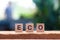 Eco word of wooden cube