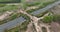 Ecoduct ecopassage or animal bridge crossing over the A12 highway in the Netherlands. Structure connecting forrest