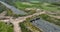 Ecoduct ecopassage or animal bridge crossing over the A12 highway in the Netherlands. Structure connecting forrest