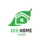 Ecohome logo. Simple design of a green residential area logo