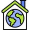Ecohouse icon, Earth Day related vector