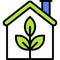 Ecohouse icon, Earth Day related vector