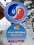 Ecole de ski francais esf logo and text sign of french ski school  with winter