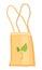 Ecologic bag, recycling concept, plastic free eco bag with green leaf logo, reusable grocery bag