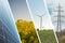 Ecologic and renewable energies collage background