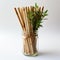 Ecological bamboo cocktail tubes for lemonades and drinks. Concept: Safe eco-friendly tableware without harm to the planet