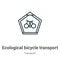 Ecological bicycle transport signal outline vector icon. Thin line black ecological bicycle transport signal icon, flat vector